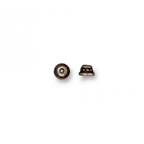 3.5mm TierraCast Beaded Beadcaps - Brass Oxide - Pack of 10