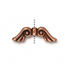 7x21mm TierraCast Angel Wing Charms - Antique Copper Plated