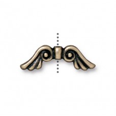 7x21mm TierraCast Angel Wing Charms - Brass Oxide - Pack of 2