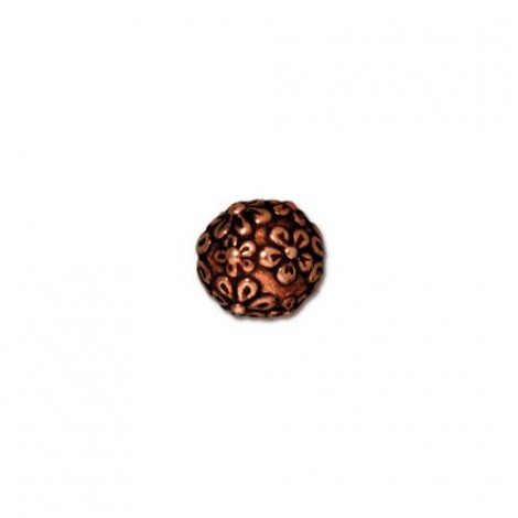 8mm TierraCast Floral Ball Beads - Antique Copper Plated