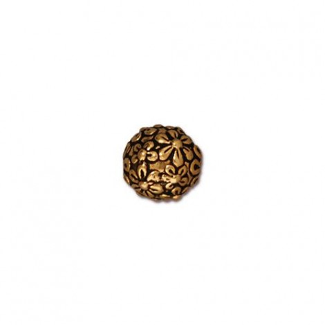 8mm TierraCast Floral Ball Beads - Antique 22K Gold Plated