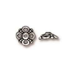 9mm TierraCast Clover Beadcap - Antique Fine Silver Plated - Pack of 2