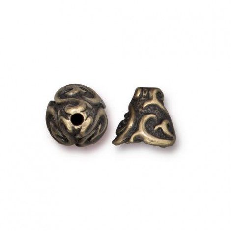 8mm TierraCast Lily Cone - Brass Oxide - Pack of 2