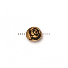 8mm TierraCast Rose Beads - Antique 22K Gold Plated - Pack of 2