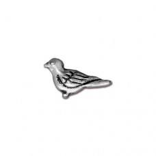14.75x8mm TierraCast Paloma Bird Beads - Antique Fine Silver Plated - Pack of 2