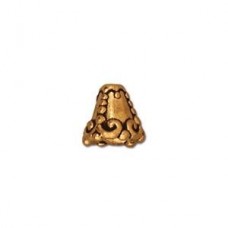 10mm TierraCast Heirloom Cone - Antique 22K Gold Plated - Pack of 2