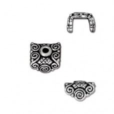8x6mm TierraCast Mirage Pendant Bails - Ant Silver - Pack of 3