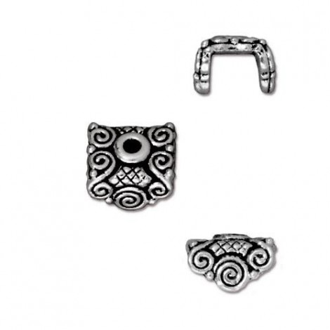 8x6mm TierraCast Mirage Pendant Bails - Ant Silver - Pack of 3