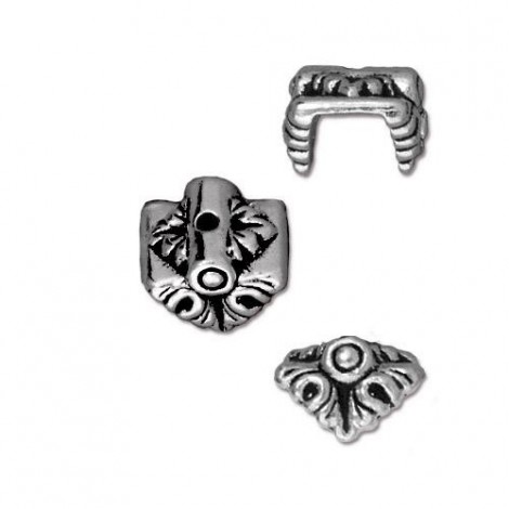 7x9mm TierraCast Luna Pendant Bails - Ant Silver - Pack of 2 7x9mm TierraCast Luna Pendant Bails - Ant Silver - Pack of 2