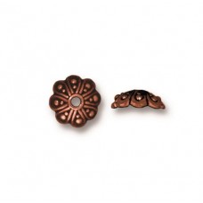 8.25mm TierraCast Oasis Beadcaps - Antique Copper - Pack of 2