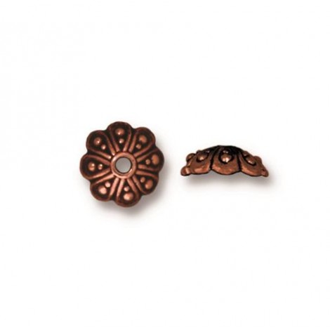 8.25mm TierraCast Oasis Beadcaps - Antique Copper - Pack of 2