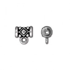 8mm TierraCast Noble Bail with Loop - Antique Silver - Pack of 2