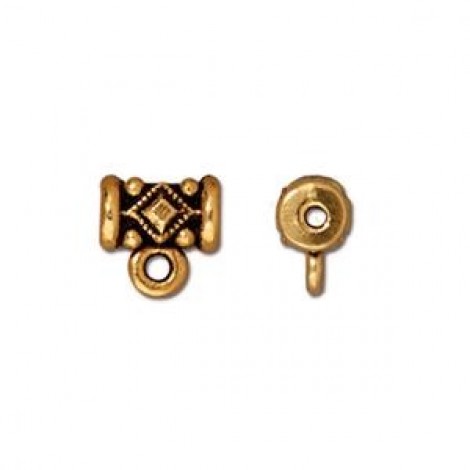 8mm TierraCast Noble Bail with Loop - Antique Gold - Pack of 2