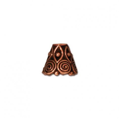 8mm TierraCast Spiral Cone - Antique Copper Plated