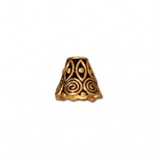 8mm TierraCast Spiral Cone - Antique 22K Gold Plated - Pack of 2
