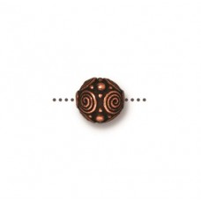 8mm TierraCast Spiral Round Beads - Antique Copper Plated