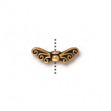 15mm TierraCast Small Fairy Wings - Antique 22K Gold Plated - Pack of 2