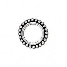 8mm (ID) TierraCast Round Bead Frame - Antique Silver Plated - Pack of 2