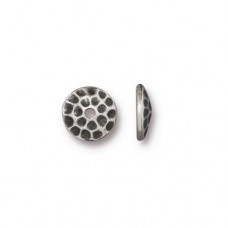 8mm TierraCast Hammertone Beadcaps - Antique Pewter - Pack of 2