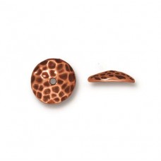 10mm TierraCast Hammertone Beadcaps - Antique Copper - Pack of 2