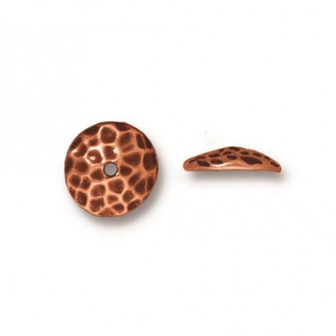 10mm TierraCast Hammertone Beadcaps - Antique Copper - Pack of 2