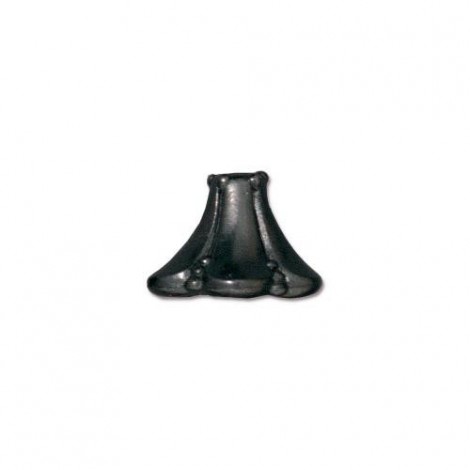 10mm TierraCast Large Bell Flower Beadcap - Black Oxide