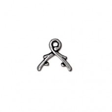 9x9.5mm Small TierraCast Vine Briolette Bail - Ant Fine Silver Plated- Pack of 2