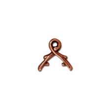 9x9.5mm Small TierraCast Vine Briolette Bail - Ant Copper - Pack of 2