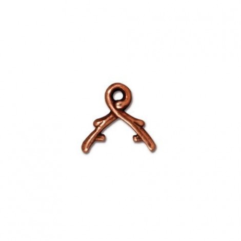 9x9.5mm Small TierraCast Vine Briolette Bail - Ant Copper - Pack of 2