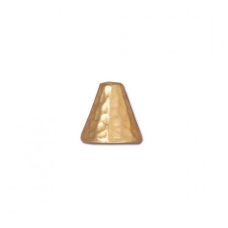 8mm TierraCast Hammertone Cones - 22K Gold Plated - Pack of 2