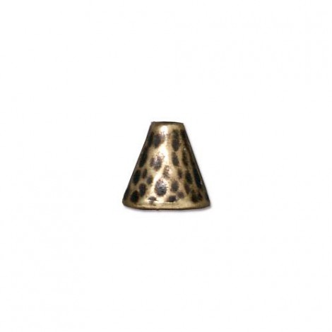 8mm TierraCast Hammertone Cones - Brass Oxide - Pack of 2