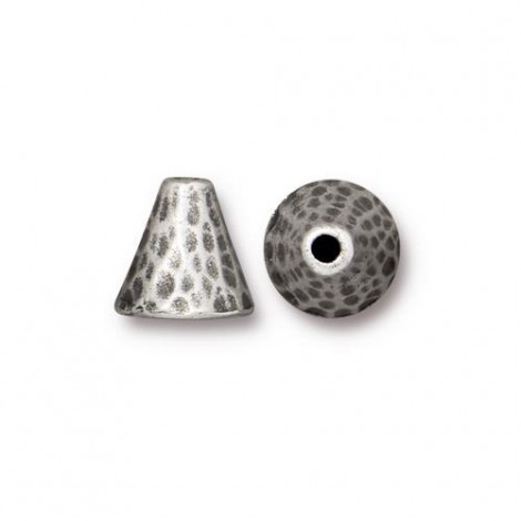 8mm TierraCast Hammertone Cones - Antique Pewter - Pack of 2