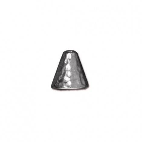 8mm TierraCast Hammertone Cones - Rhodium Plated