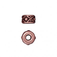 8mm TierraCast Legend Large 2.5mm Hole Spacer Bead - Antique Copper Plated