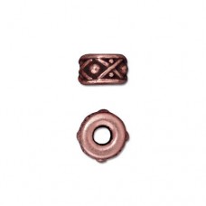 8mm TierraCast Legend Large 2.5mm Hole Spacer Bead - Antique Copper Plated - Pk of 2