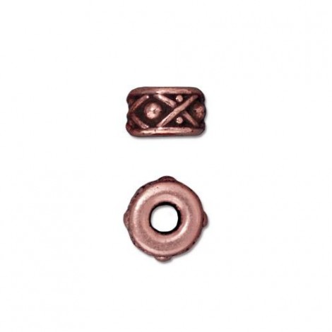 8mm TierraCast Legend Large 2.5mm Hole Spacer Bead - Antique Copper Plated - Pk of 2 8mm TierraCast Legend Large 2.5mm Hole Spacer Bead - Antique Copper Plated - Pk of 2
