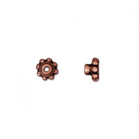 6mm TierraCast Beaded Large Bead Aligners - Antique Copper - Pack of 12