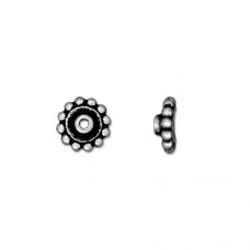 7.25mm TierraCast Bead Aligners - Antique Fine Silver Plated - Pack of 4