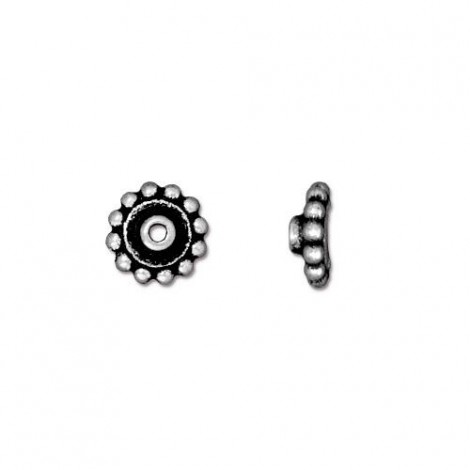 7.25mm TierraCast Bead Aligners - Antique Fine Silver Plated - Pack of 4