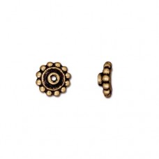 7.25mm TierraCast Bead Aligners - Antique 22K Gold Plated - Pack of 4