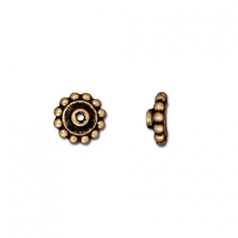 7.25mm TierraCast Bead Aligners - Antique 22K Gold Plated - Pack of 4