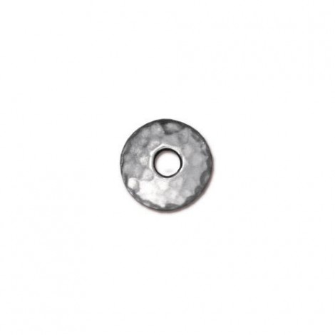 9mm TierraCast Large 2.25mm Hole Hammertone Beadcaps - Rhodium Silver Plated - Pack of 2 9mm TierraCast Large 2.25mm Hole Hammertone Beadcaps - Rhodium Silver Plated - Pack of 2