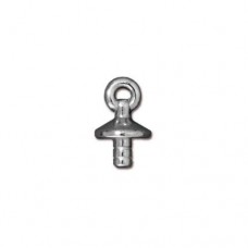 12x7mm TierraCast Basic Glue-in Loop Bails - Antique Fine Silver Plated - Pack of 2