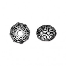 10mm TierraCast Oasis Large 2.5mm Hole Bead - Antique Fine Silver Plated - Each