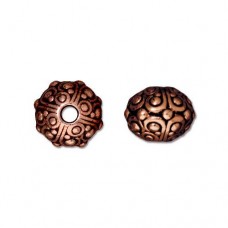 10mm TierraCast Oasis Large 2.5mm Hole Bead - Antique Copper Plated