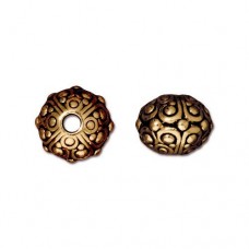 10mm TierraCast Oasis Large 2.5mm Hole Bead - Antique 22K Gold Plated