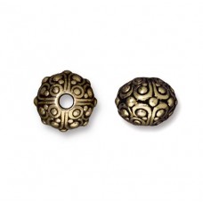 10mm TierraCast Oasis Large 2.5mm Hole Bead - Brass Oxide - Each
