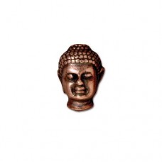 14mm TierraCast Buddha Head Bead - Antique Copper Plated