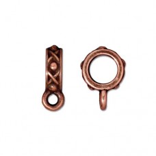 TierraCast Large 6mm Hole Legend Bail with Loop - Antique Copper Plated
