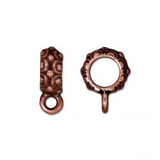 Large (6mm) TierraCast Hole Oasis Bail w/Loop - Antique Copper Plated - Each